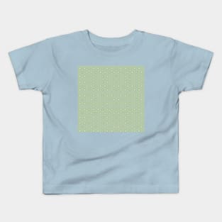 GreenTile pattern with circles and stars Kids T-Shirt